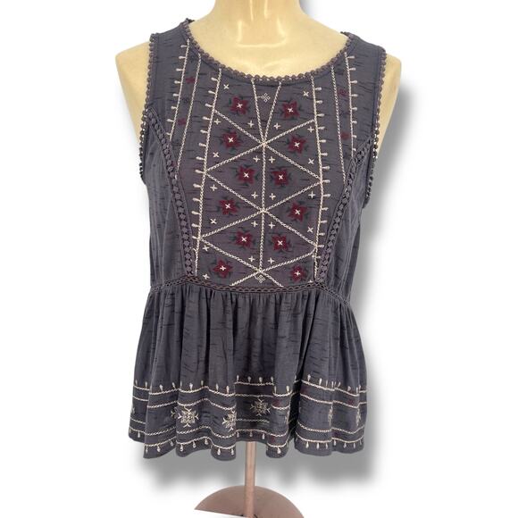 KNOX ROSE Bohemian Baby Doll Slub Knit Top S  FairyGrunge Twee Coquette - Picture 1 of 5
